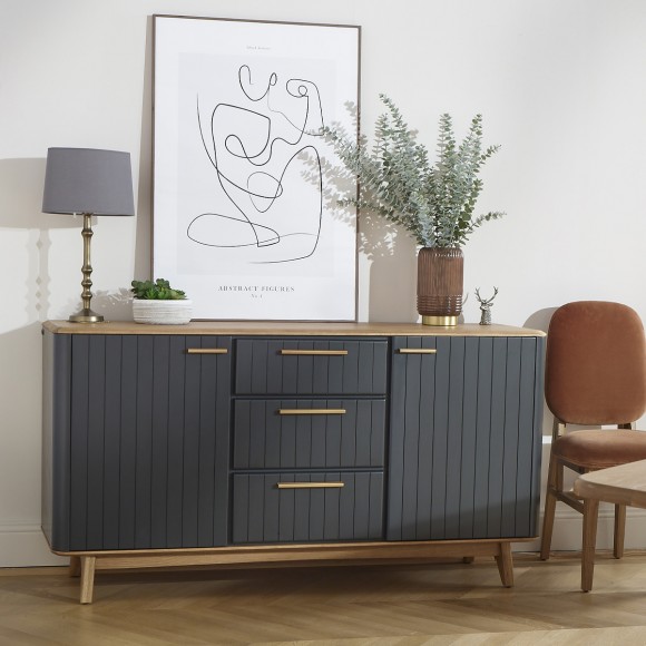 JOËL - Eetkamerbuffet, moderne stijl, eikenhout 160 cm