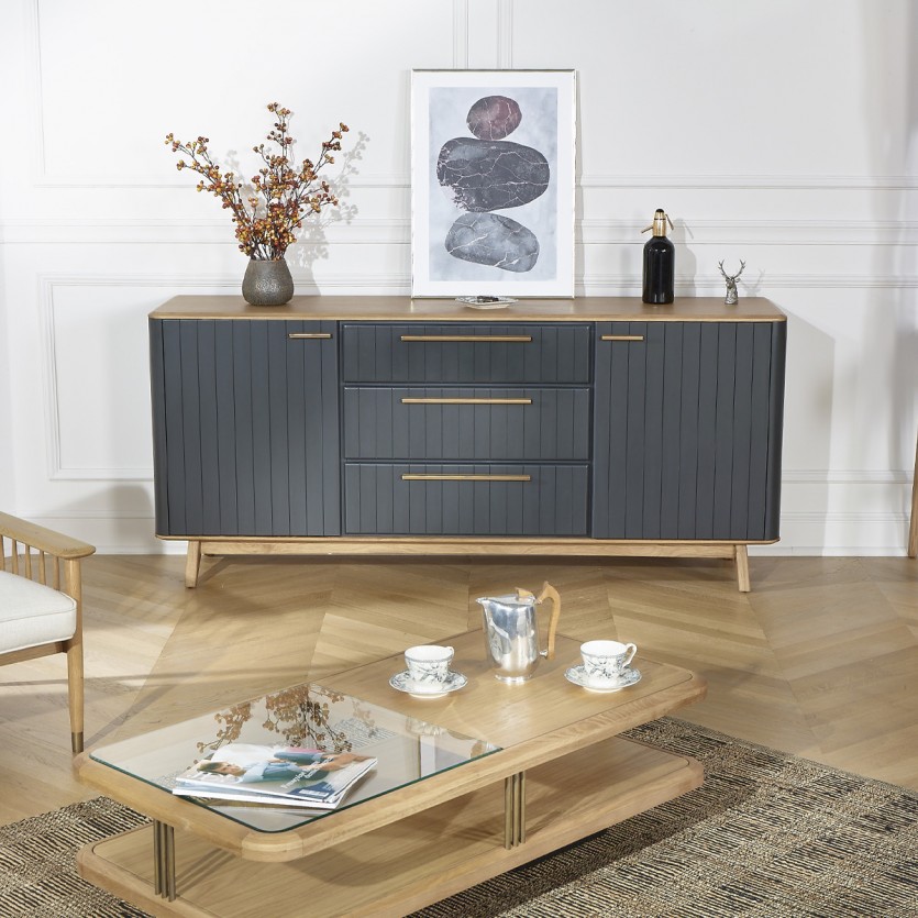 JOËL - Modern style dining room sideboard in wood, 190 cm
