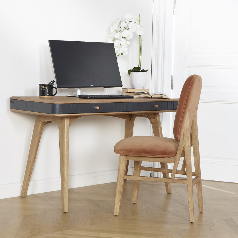 KYOTO Desk - Modern style, oak top, 2 drawers