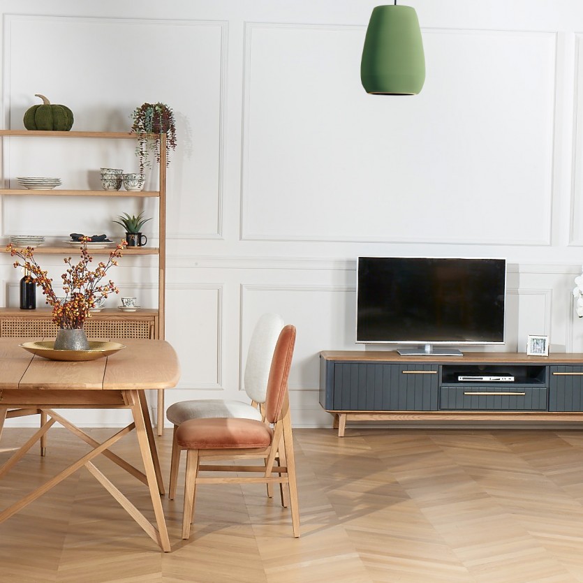 JOËL - Moderner TV-Schrank aus Eiche, 210 cm, 2 Türen, 1 Schublade