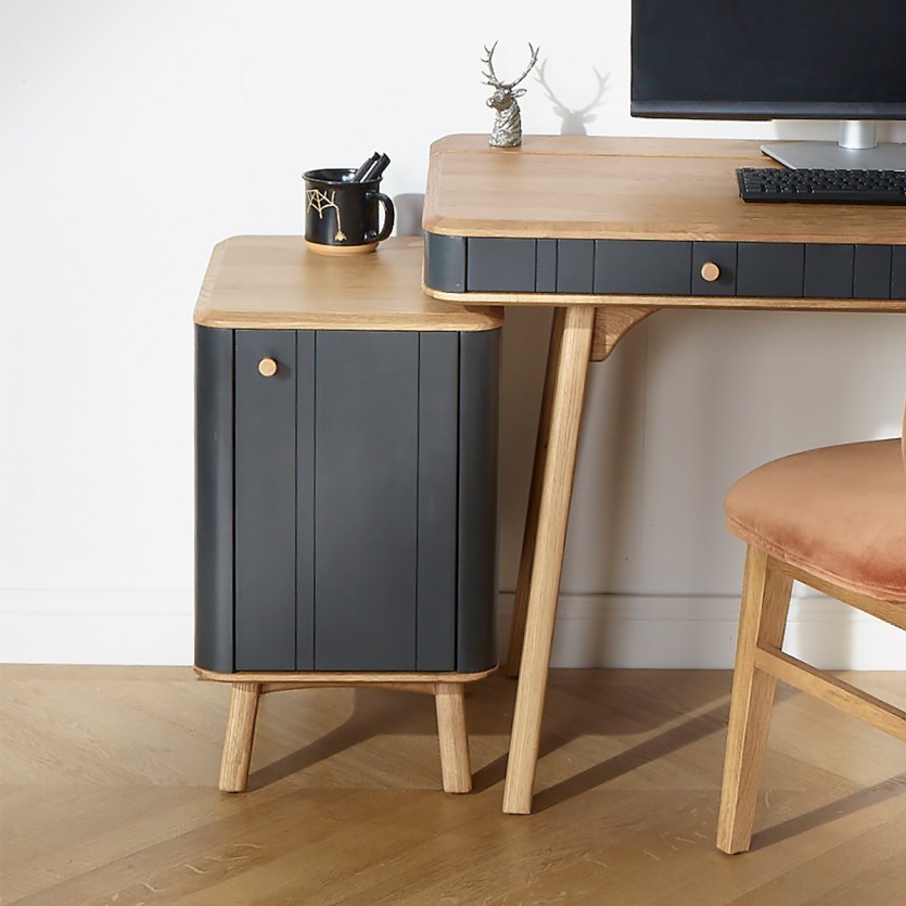 Bureau KYOTO - Moderne stijl, blad in eikenhout, 2 laden