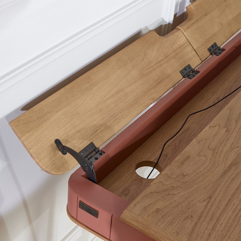Bureau KYOTO - Style moderne, plateau en chêne, 2 tiroirs