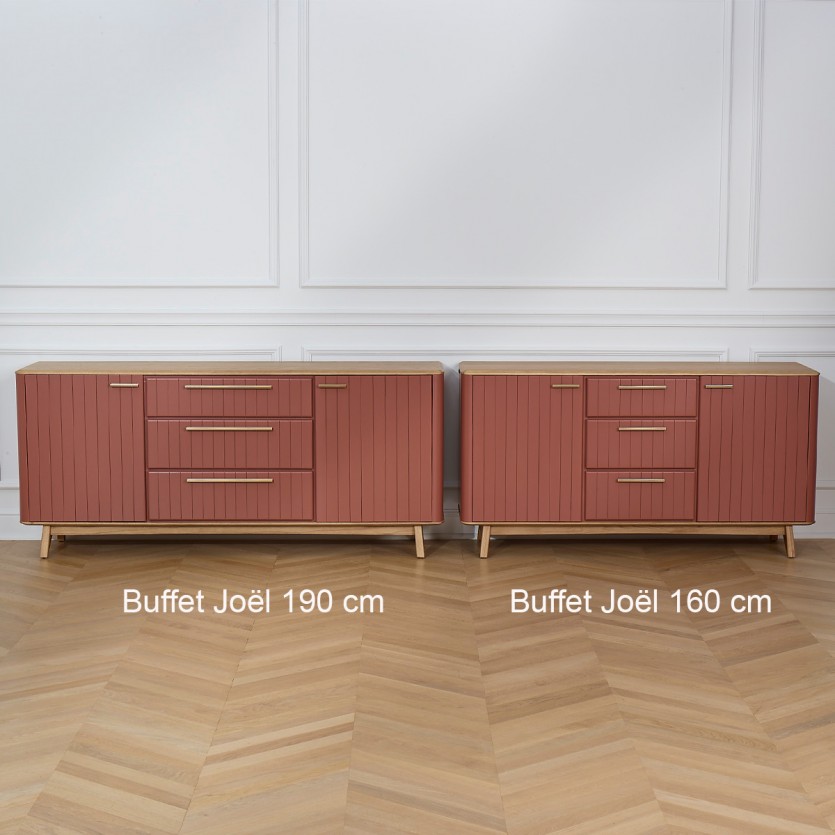 JOËL - Aparador de comedor, estilo moderno, tablero de roble 160 cm