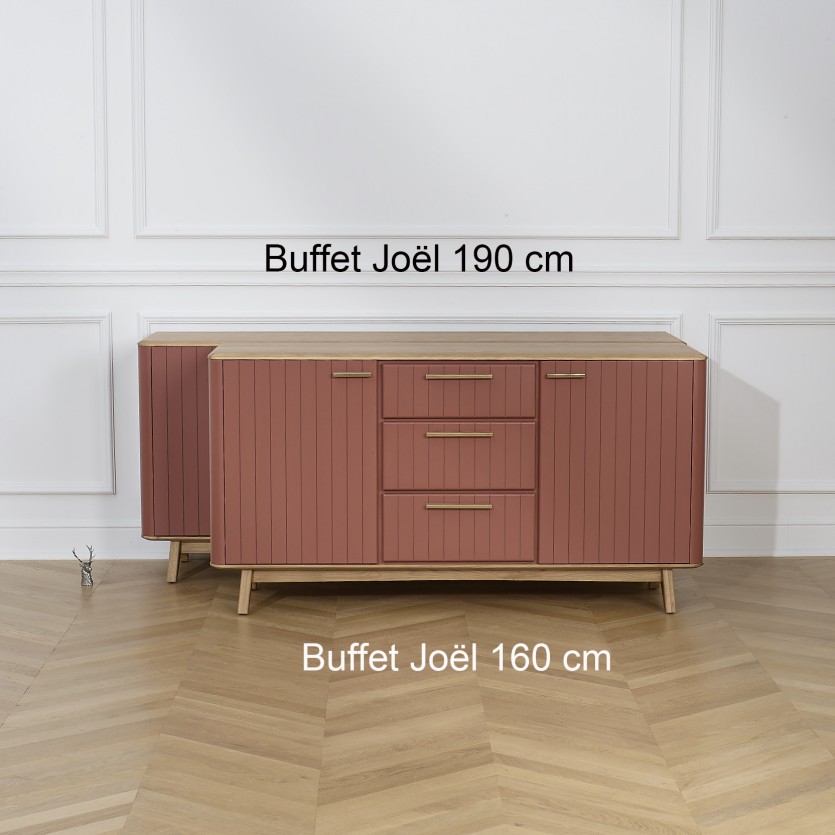 JOËL - Aparador de comedor, estilo moderno, tablero de roble 160 cm