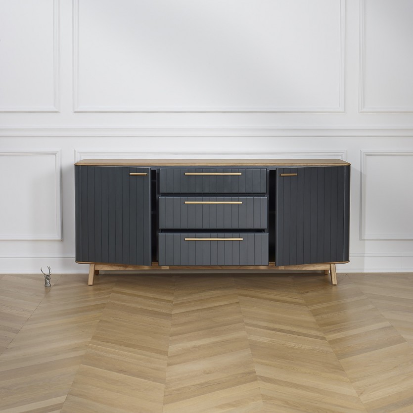 JOËL - Buffet da sala da pranzo in stile moderno in legno, 190 cm
