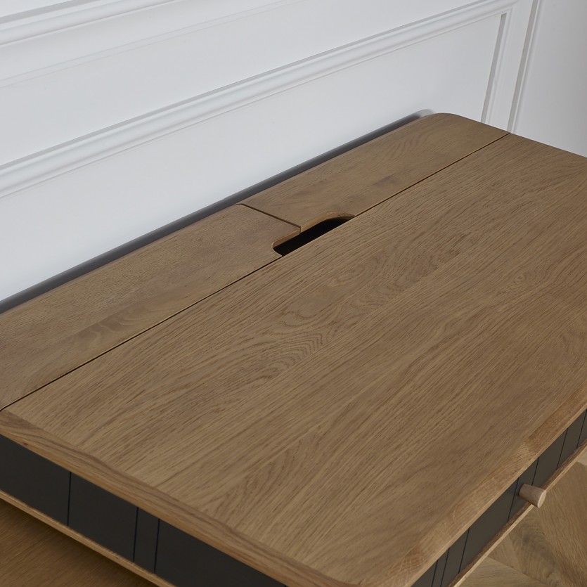 Bureau KYOTO - Style moderne, plateau en chêne, 2 tiroirs