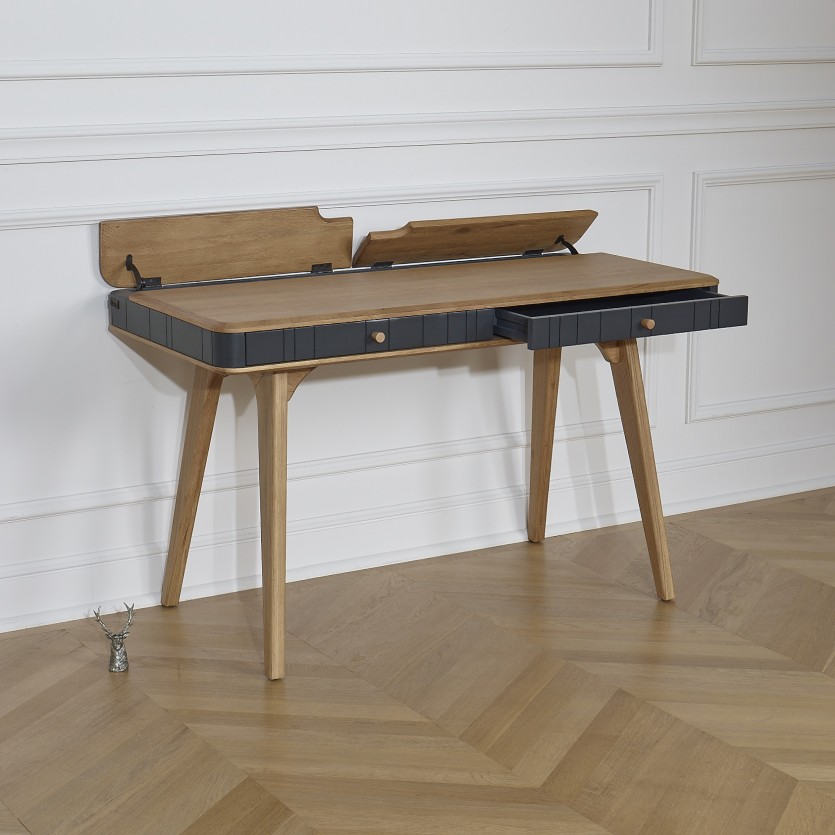 KYOTO Desk - Modern style, oak top, 2 drawers