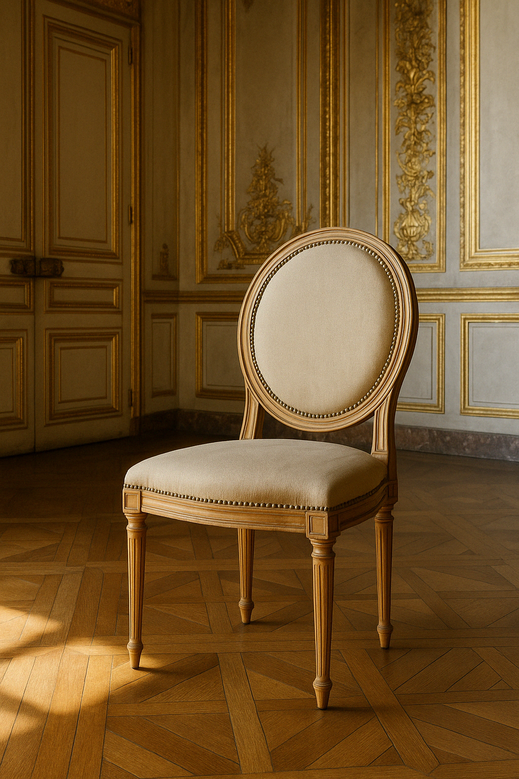 chaise médaillon style Louis XVI