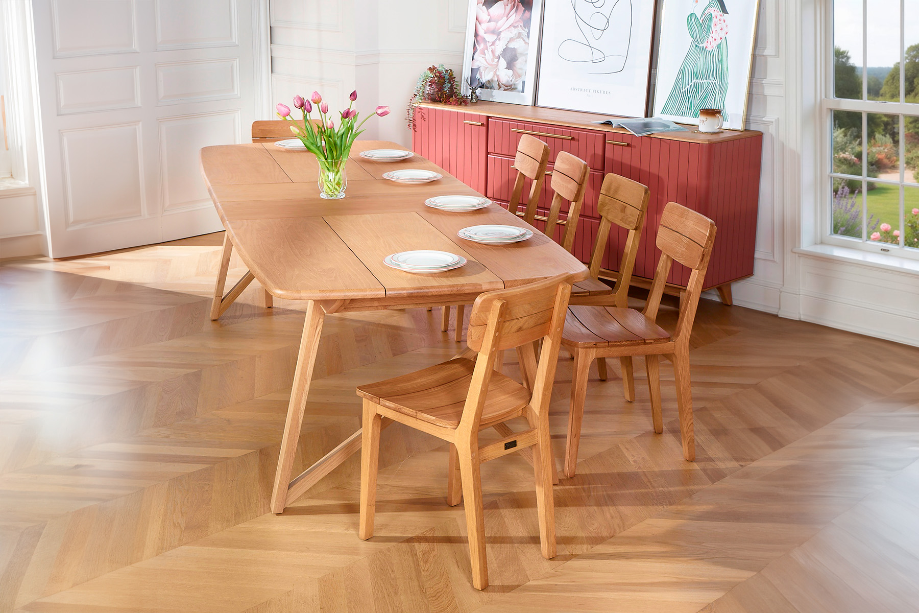 Mesa de roble macizo